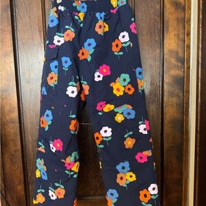 Kids 10 Hanna Andersson Floral Print snow pants navy colorful